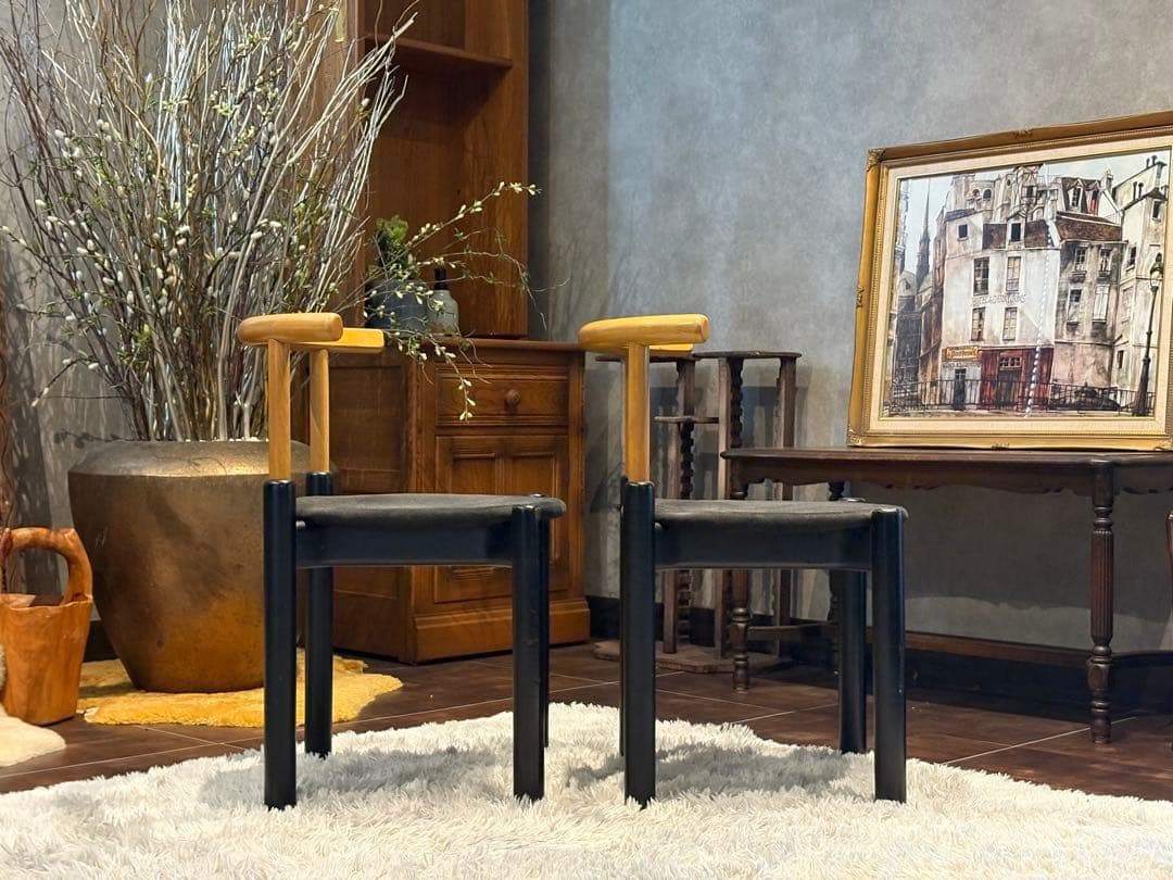 北欧　レトロ　ビンテージチェア　ラウンドチェア　4脚セット　nZ