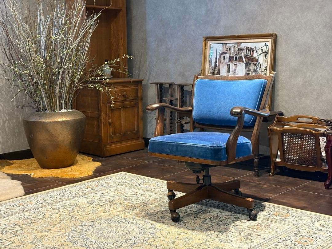 karimoku オールドカリモク デスクチェア ファブリック ビンテージ In