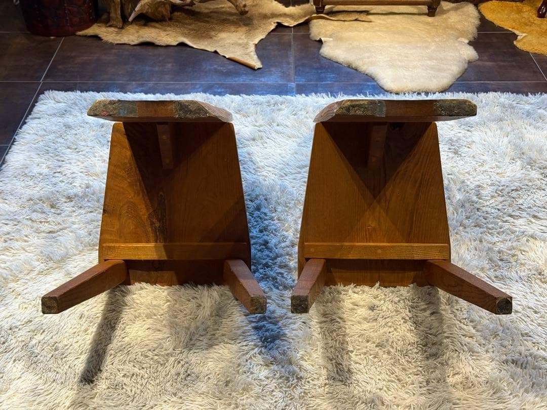 ① 希少　レトロ　無垢材　ヴィンテージ　カフェ　店舗什器　ハイバックチェア　nY