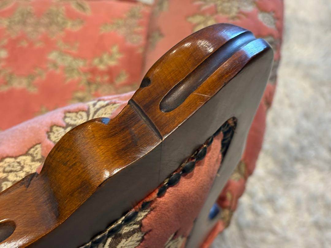 イタリア　アンティーク　ロココ　クラシック　鋲打　リベット　猫脚　金華山織　KG