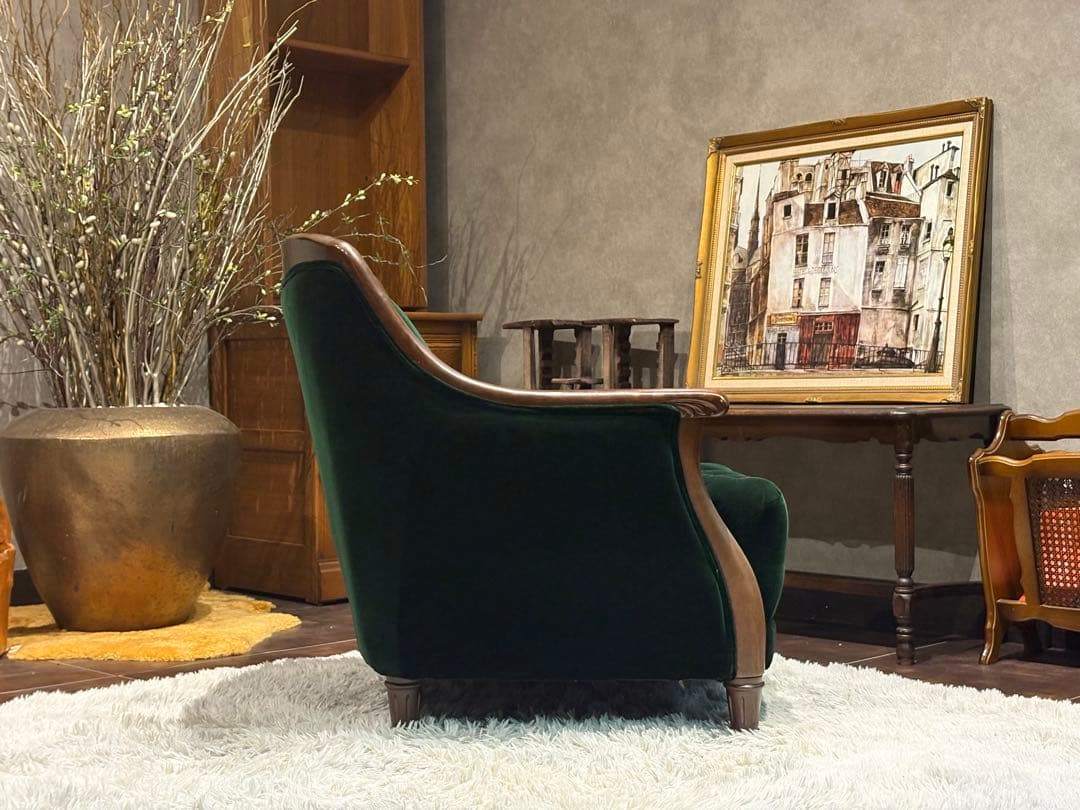 maruni マルニ木工　1人掛けソファ　オットマンセット　ボタンダウン　nZ