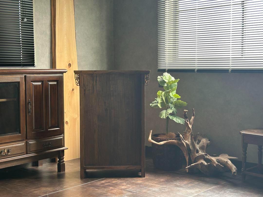 李氏朝鮮　アンティーク　キャビネット　無垢材　サイドボード　レトロ　棚　GH