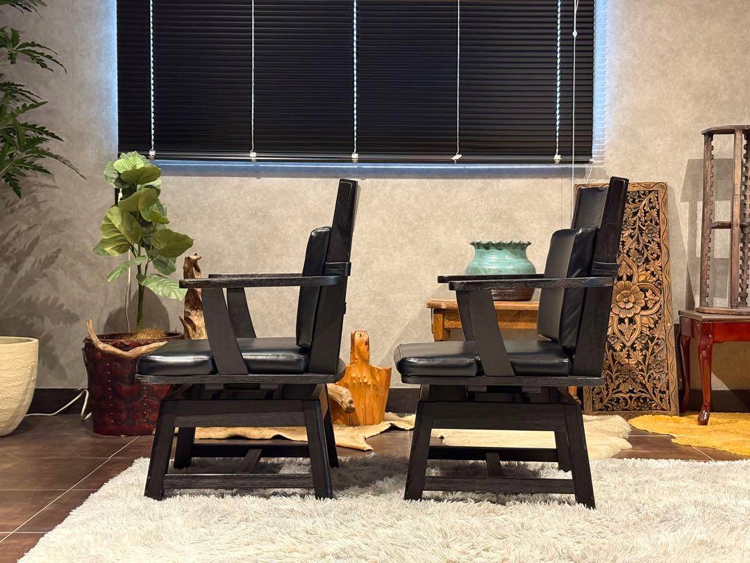 ダイニングチェア　回転式チェア　アームチェア　椅子　リビングチェア　Sn