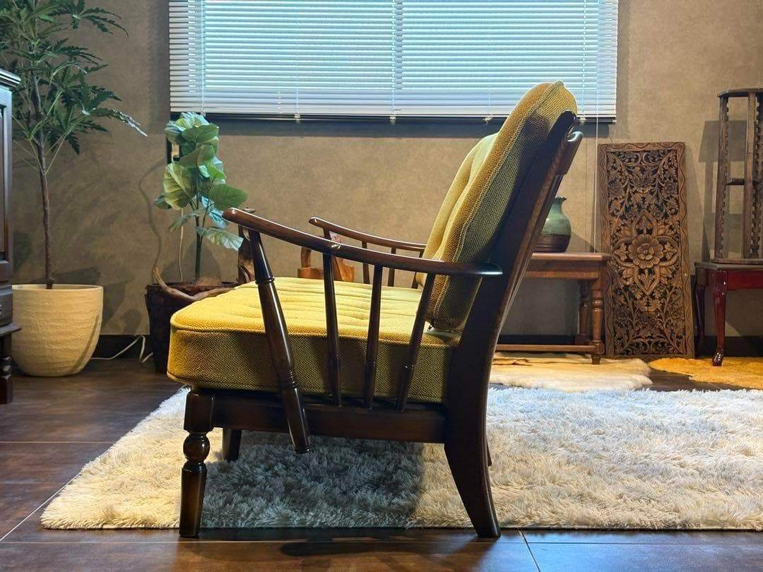 希少　尾州生地　リメイク　カリモク　3人用ソファ　クラシック　コロニアル　SRZ