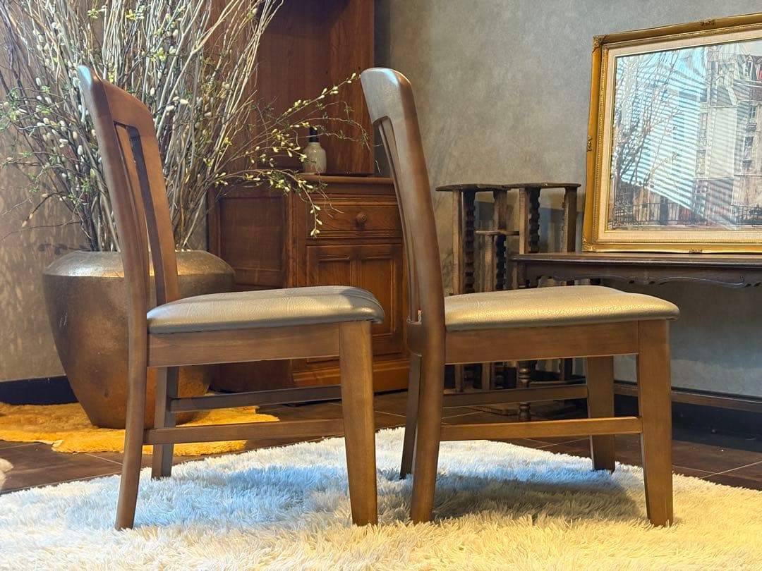 ①karimoku カリモク ダイニングチェア リビングチェア 合皮レザー IG