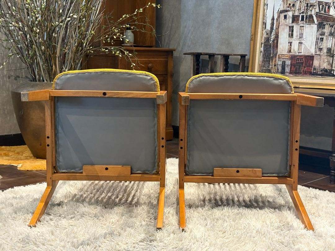 SHIRAKAWA シラカワ　飛騨高山　ダイニングチェア　尾州生地リメイク　nZ