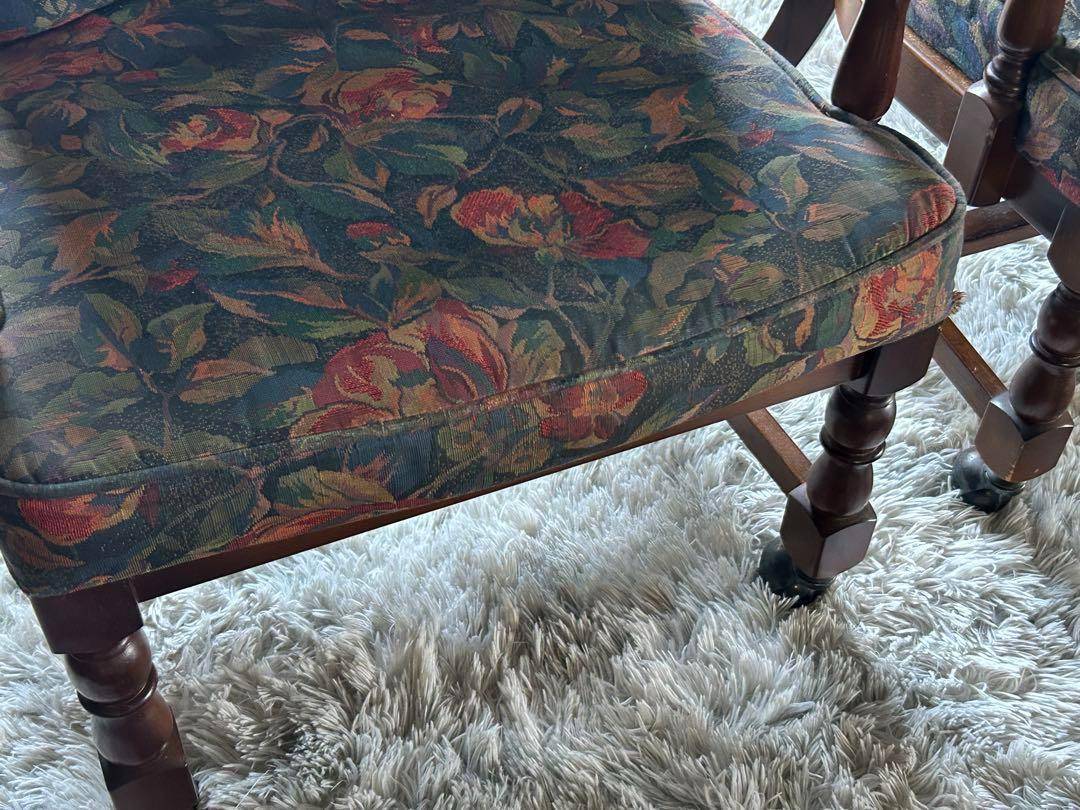 ①カリモク karimoku アームチェア　ヴィンテージチェア　2脚セット　GZ