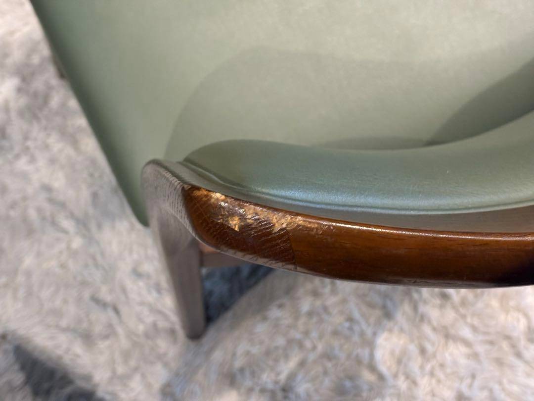 希少　飛騨産業　グリーンレザー　domani ドマーニ　スポークチェア　nG 飛騨産業