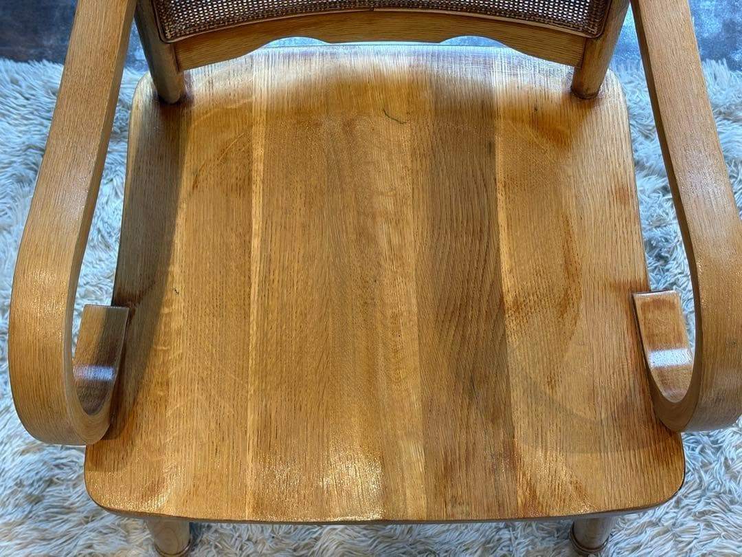 ナラ材　楢材　剥離家具　ストリップド家具　柏木工　アームチェア　ラタン　NZ