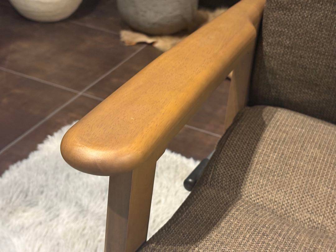 シンプル　ブラウン　ソファ　 一人用　アームソファ　キャスター付　2脚セット　Y