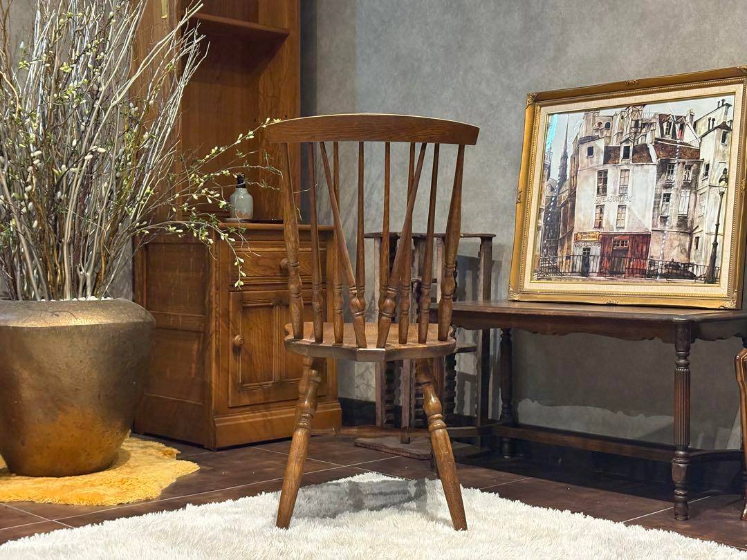 KMK 無垢材　ウィンザーチェア　スポークチェア　飛騨産業　アンティーク　SZ