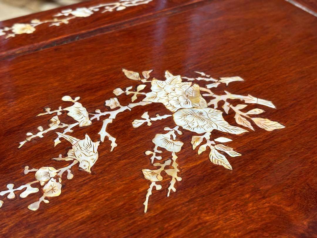 希少　螺鈿細工　螺鈿家具　サイドテーブル　古美術　アンティーク　SZ