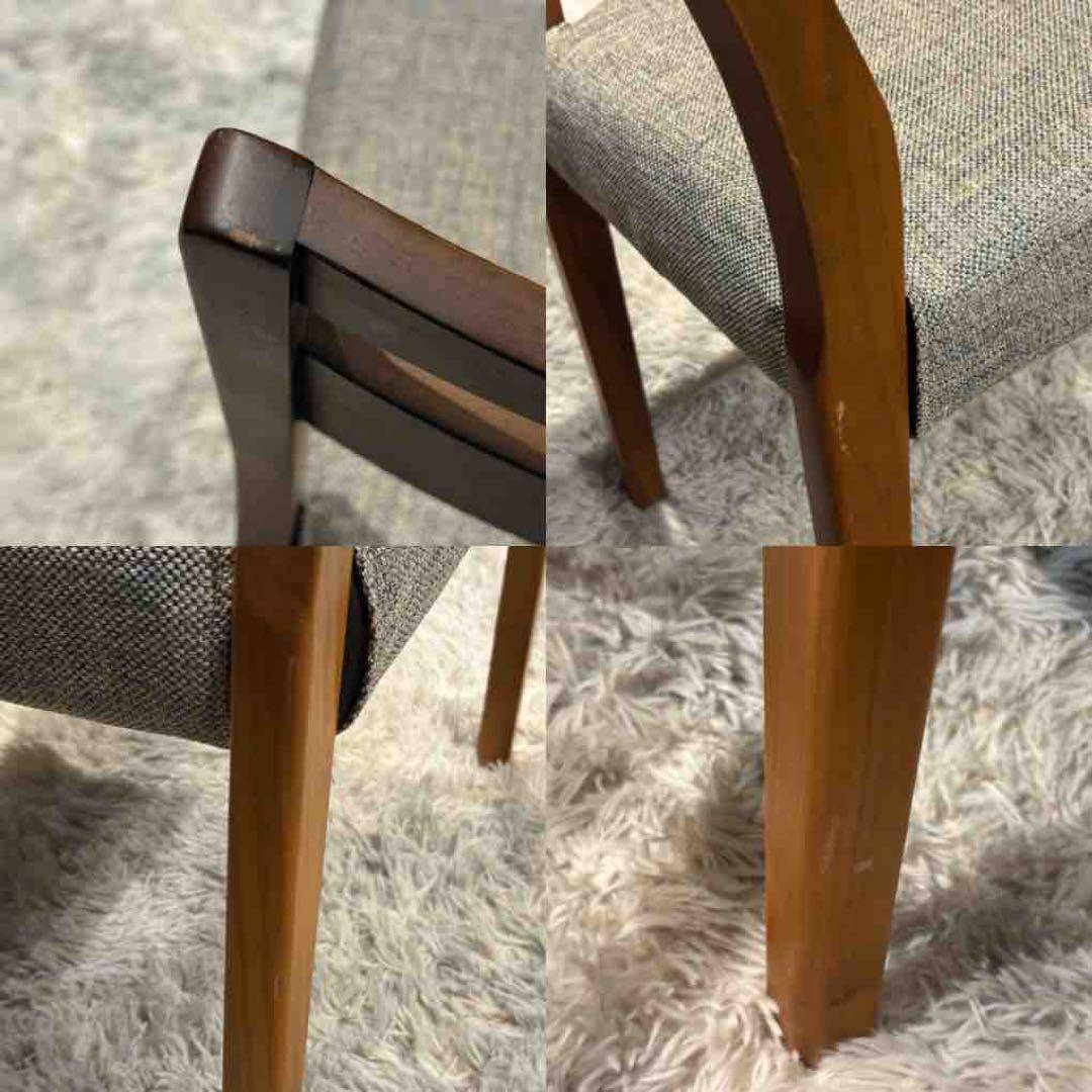 シンプル　モダン　ビンテージ　ウォールナット　ダイニングチェア　4脚セット　H