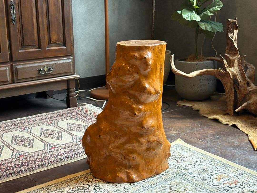 屋久杉　こぶ材　ウッド　オブジェ　丸太　無垢材　インテリア　ディスプレイ家具　G