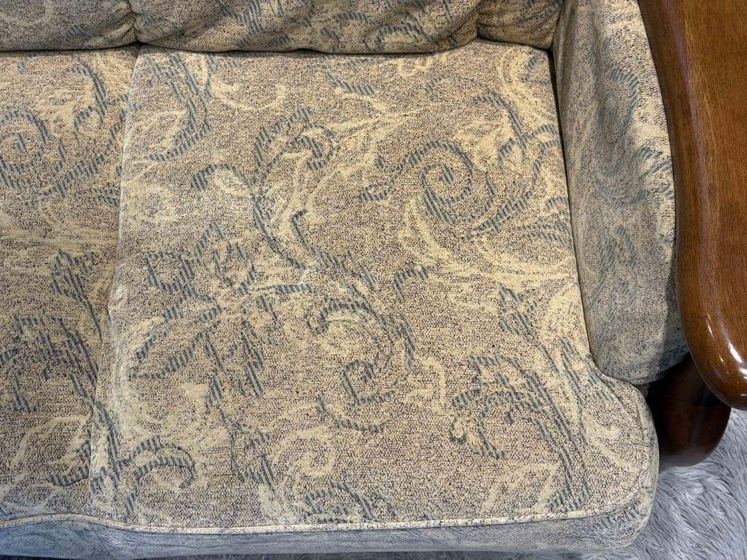 3人掛けソファ 3Pソファ ファブリック生地 アンティーク ビンテージ SZ