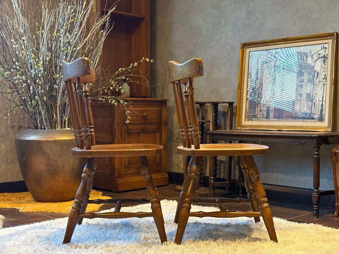 ウィンザーチェア スポークチェア リビングチェア アンティーク ビンテージ nZ