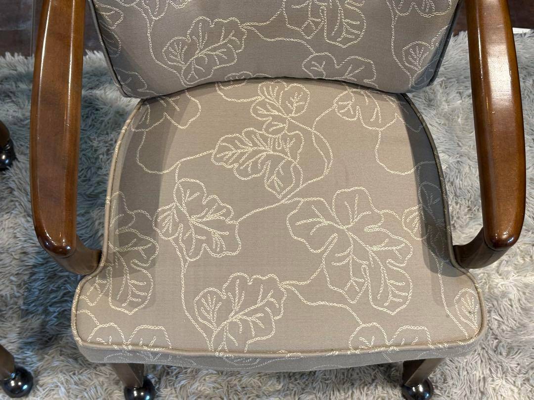 ①カリモク　karimoku アームチェア　アンティーク　ヴィンテージ