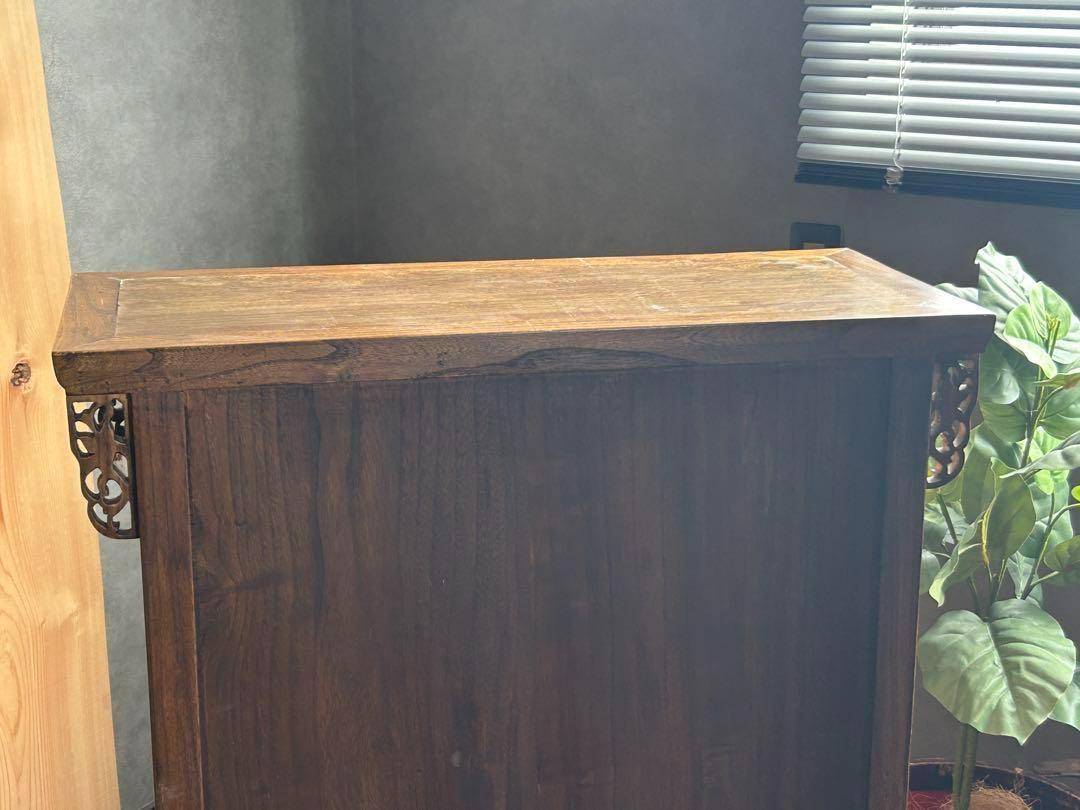 李氏朝鮮　アンティーク　キャビネット　無垢材　サイドボード　レトロ　棚　GH