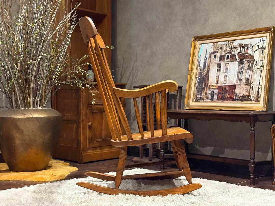 飛騨産業　キツツキ　ロッキングチェア　ダイニング　アンティーク　ビンテージ　SG