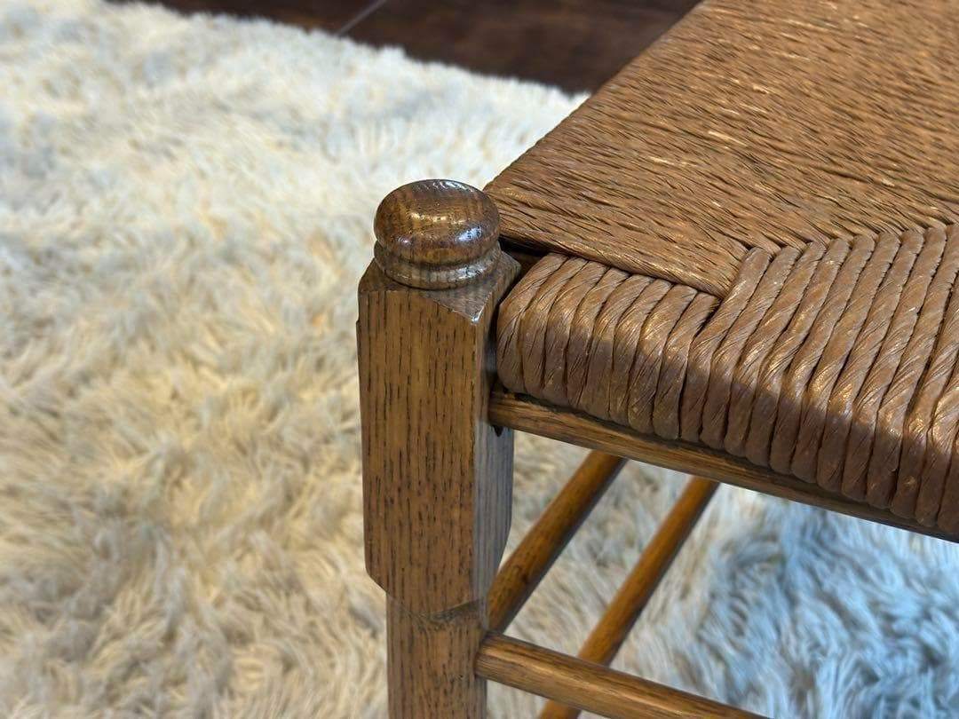 ①　アンティーク　ヴィンテージ　オリバー　ラッシュシート　ハイバックチェア　GZ