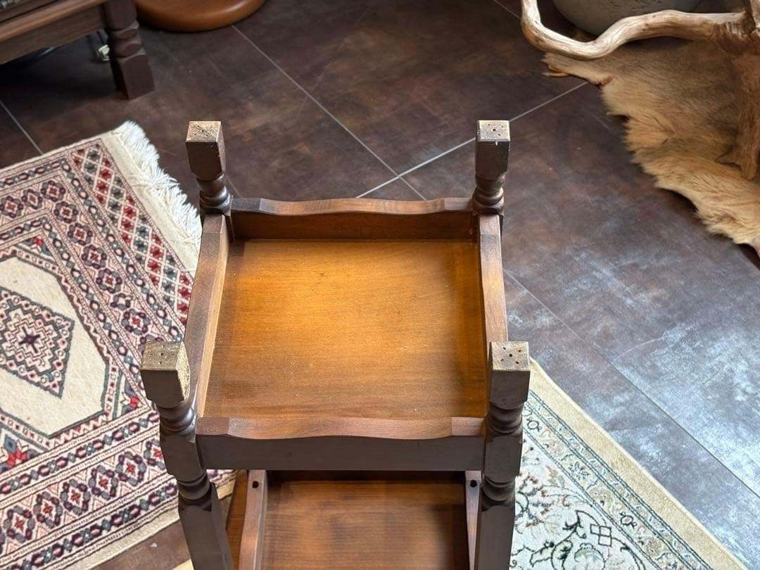 フラワースタンド　レトロ　花台　台　ウッドスタンド　インテリア家具　S