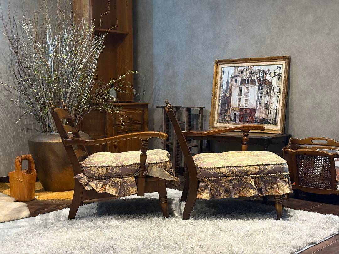 飛騨産業　キツツキ　2掛けソファ　アームチェア　アームソファ　アンティーク　nN