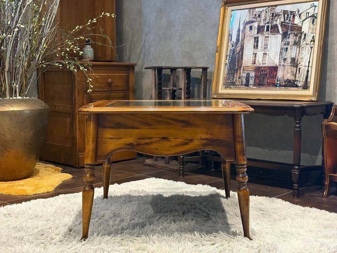 希少　センターテーブル　ローテーブル　スクエアテーブル　ろくろ　クラシック GZ