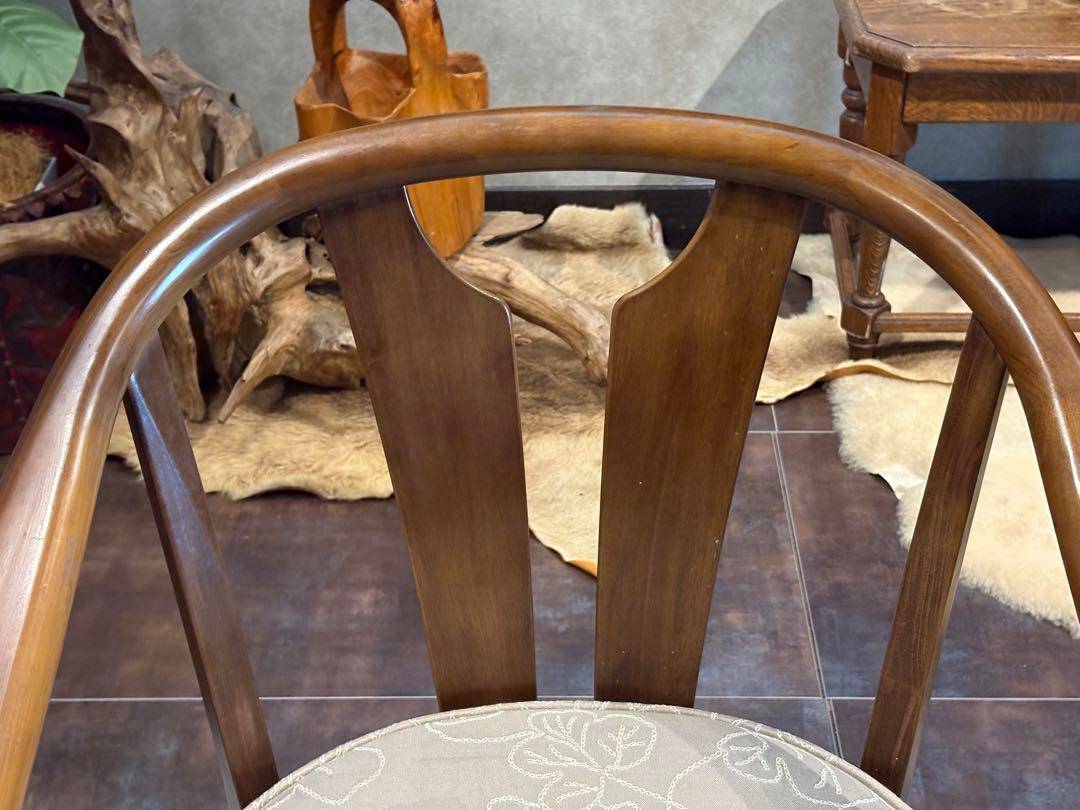 ①カリモク　karimoku アームチェア　アンティーク　ヴィンテージ