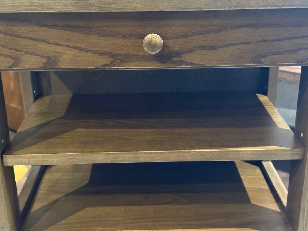 起立木工　キャビネット　電話台　収納　引き出し　ビンテージ　無垢材　IZ