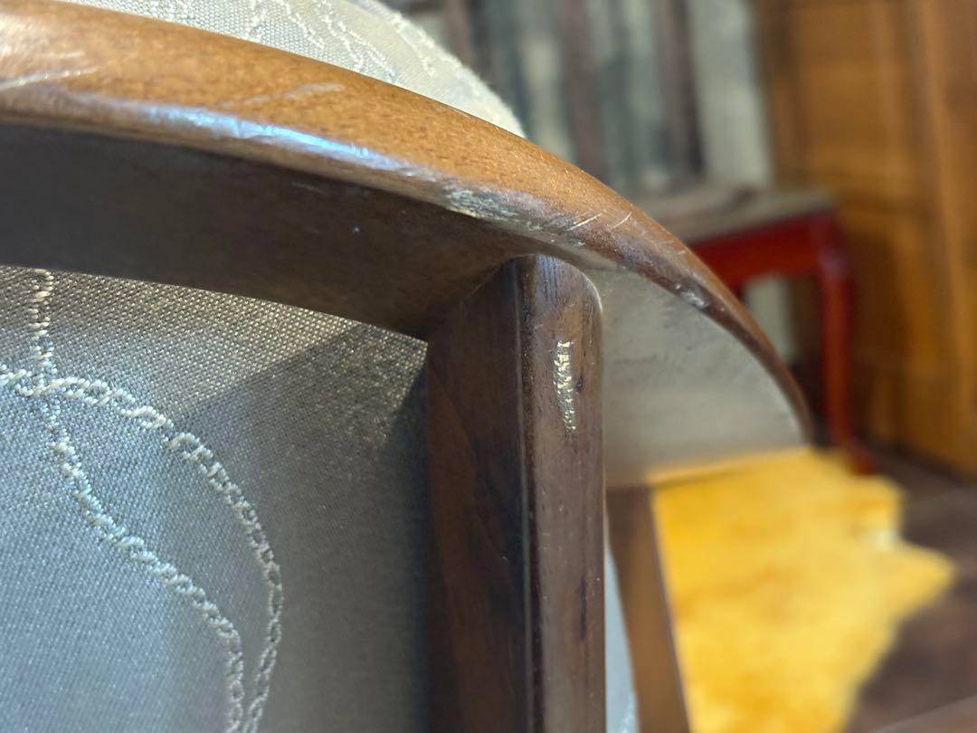 ①カリモク　karimoku アームチェア　アンティーク　ヴィンテージ