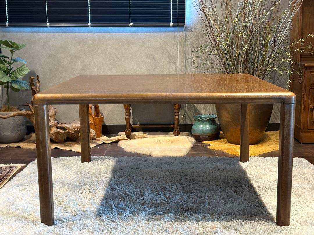 飛騨産業 キツツキ スクエアテーブル ダイニングテーブル アンティーク nG