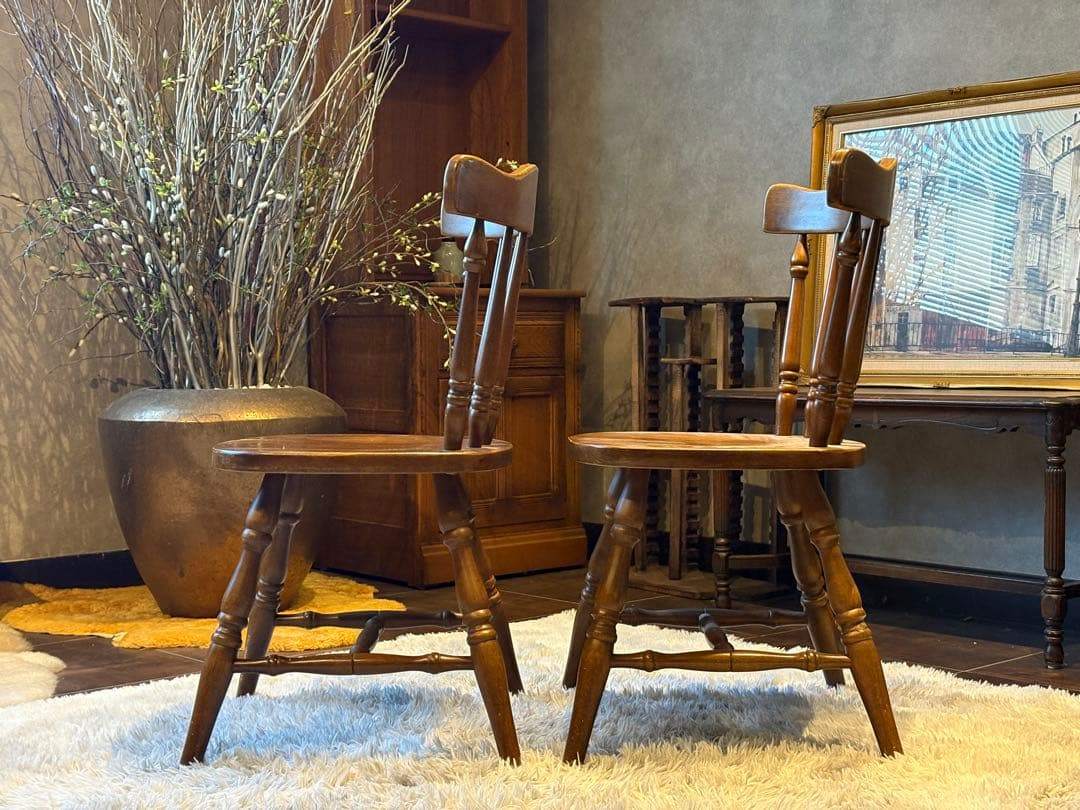 ウィンザーチェア スポークチェア リビングチェア アンティーク ビンテージ nZ