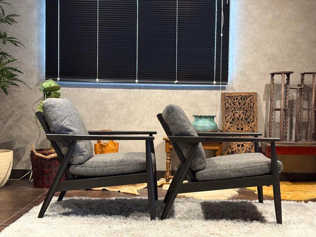 FUJIEI フジエイ　富士栄　アームソファ　リビング　ブラック　2脚　HZ