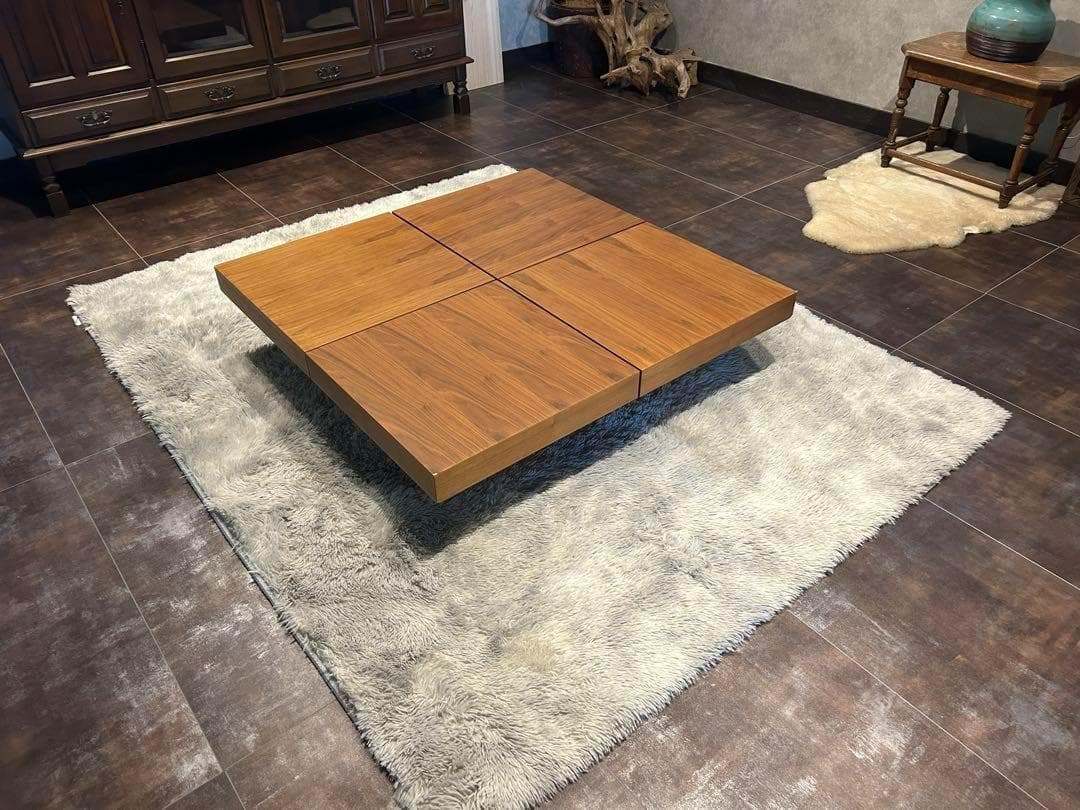 モダン　ローテーブル　スクエア型　ウォールナット　スクエアテーブル　正方形　nZ