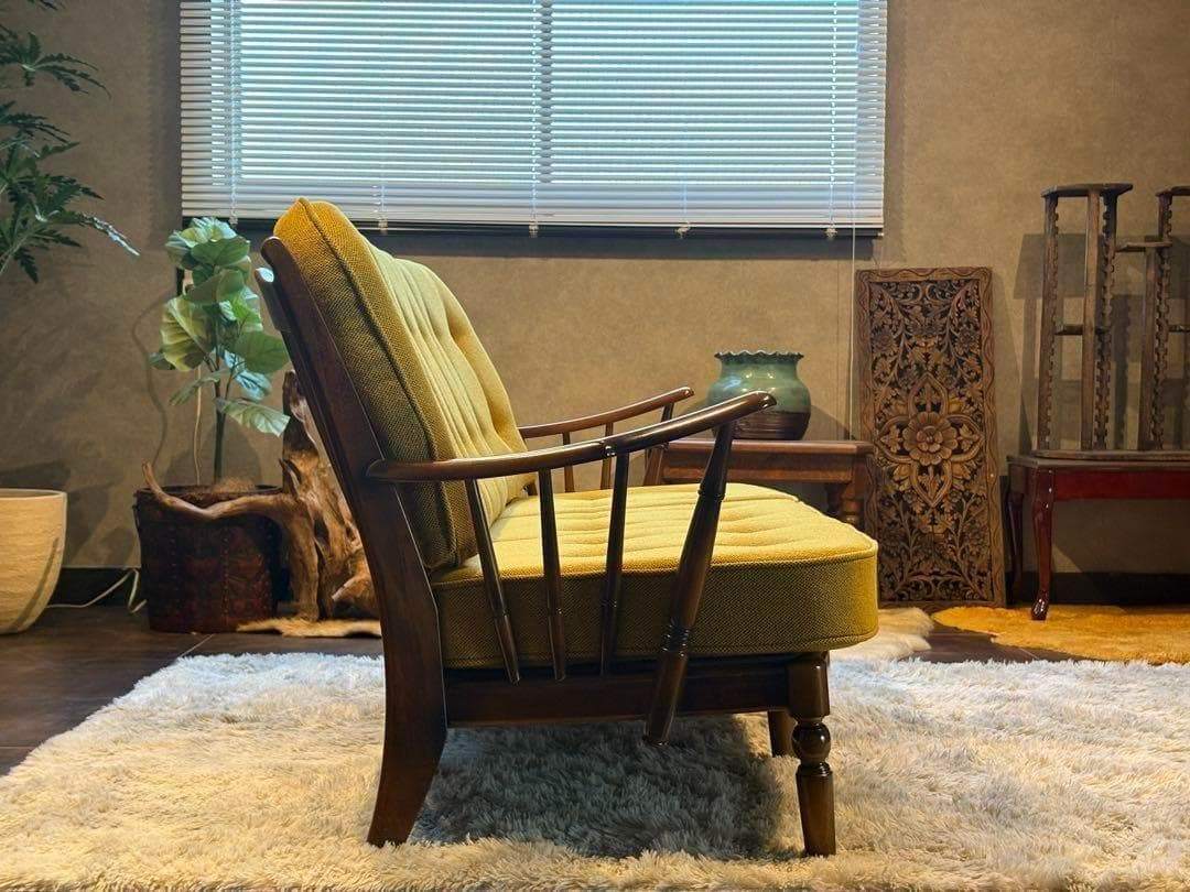 希少　尾州生地　リメイク　カリモク　3人用ソファ　クラシック　コロニアル　SRZ