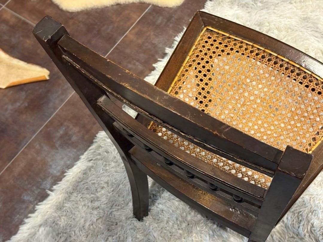 希少　フレンチクラシック　アンティークチェア　ヴィンテージ　無垢材　ラタン　IH