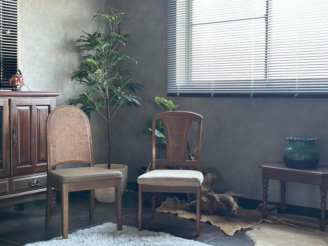 飛騨産業　マルニ木工　ヴィンテージチェア　ラタンバックチェア　2脚セット　H