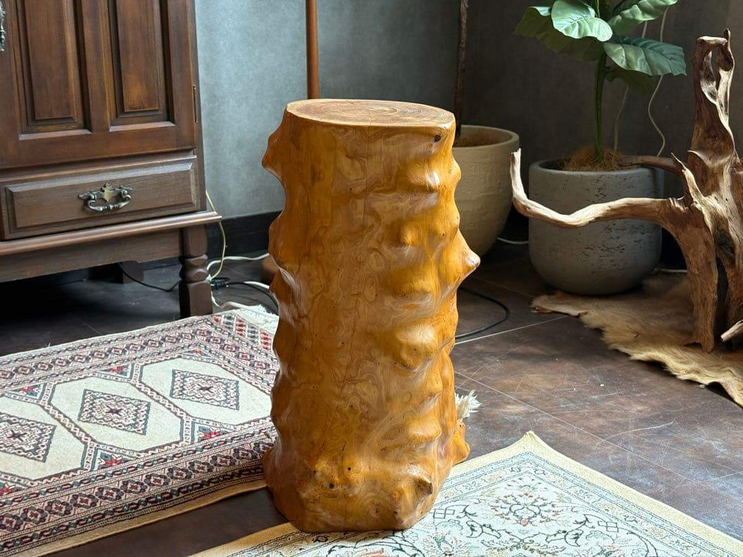 屋久杉　こぶ材　ウッド　オブジェ　丸太　無垢材　インテリア　ディスプレイ家具　G
