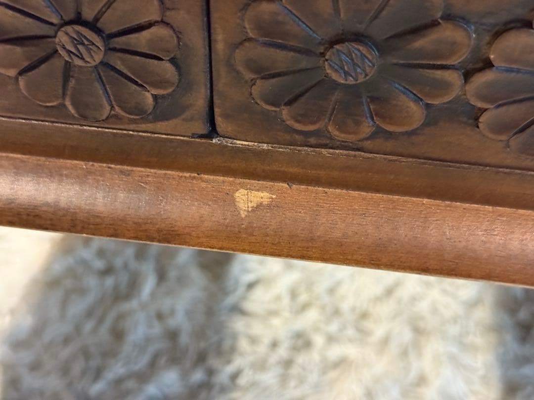 アジアン　クラシック　ヴィンテージ　猫脚　センターテーブル　引き出し付　YZ