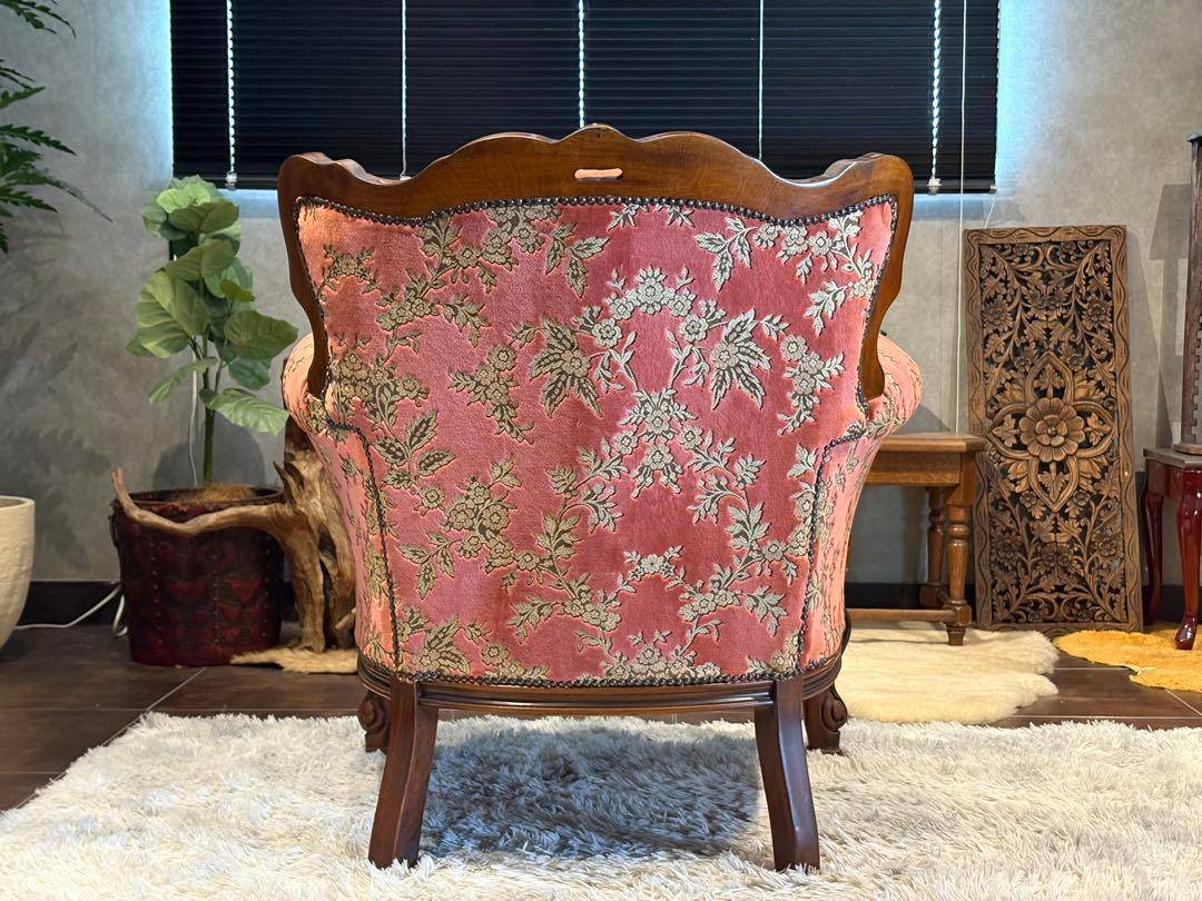 イタリア　アンティーク　ロココ　クラシック　鋲打　リベット　猫脚　金華山織　KG