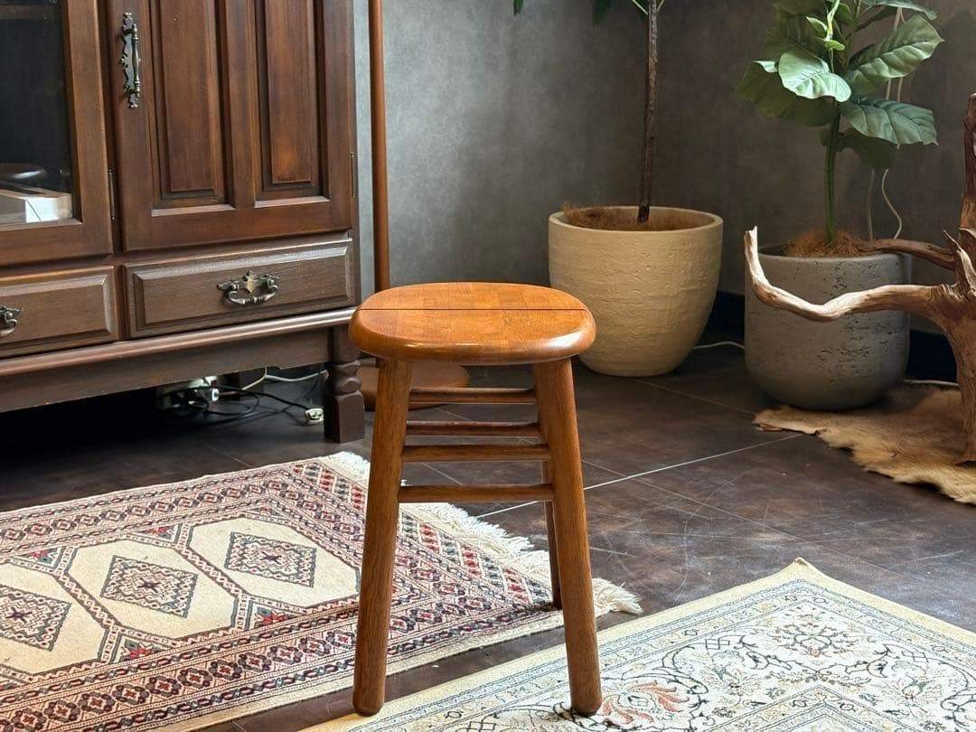 希少　花台　スツール　レトロ　ビンテージ　ウッドスツール　クラシック　G