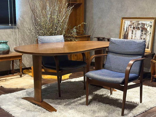 HIDA 飛騨産業　クレセント　ダイニングテーブル　リビング　豆型 nRZ