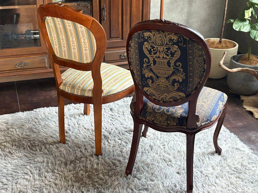 アンティーク　ヴィンテージ　猫脚　クラシック　ヨーロピアン　チェア 2脚 GZ