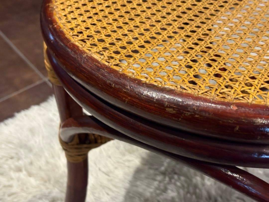 ヴィンテージ　ラタン　籐　ハイバックチェア　カゴメ編み　クラシック　2脚　RZ