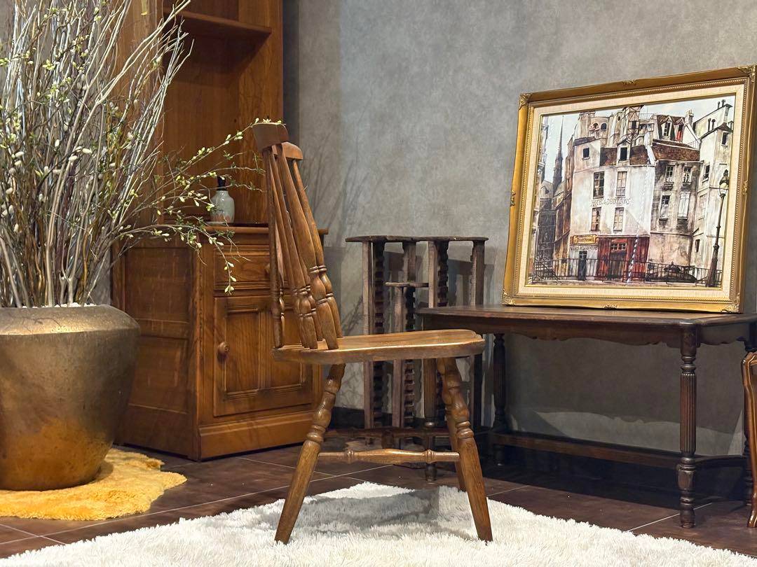 KMK 無垢材　ウィンザーチェア　スポークチェア　飛騨産業　アンティーク　SZ