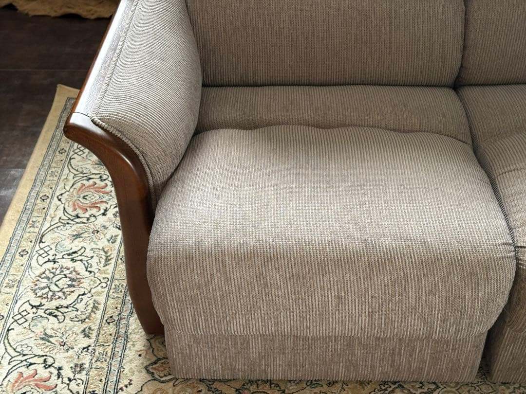 ① 希少　グレーファブリック　セパレートソファ　ビンテージソファ　nZ