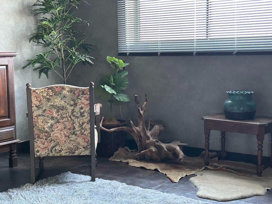 ヴィンテージ　アンティーク　アームチェア　ろくろ調　ソファ　ゴブラン模様