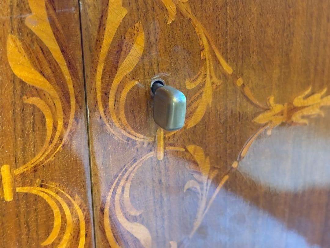 イタリア製　象嵌　猫脚　サイドボード　キャビネット　両開き　チェスト　ygz