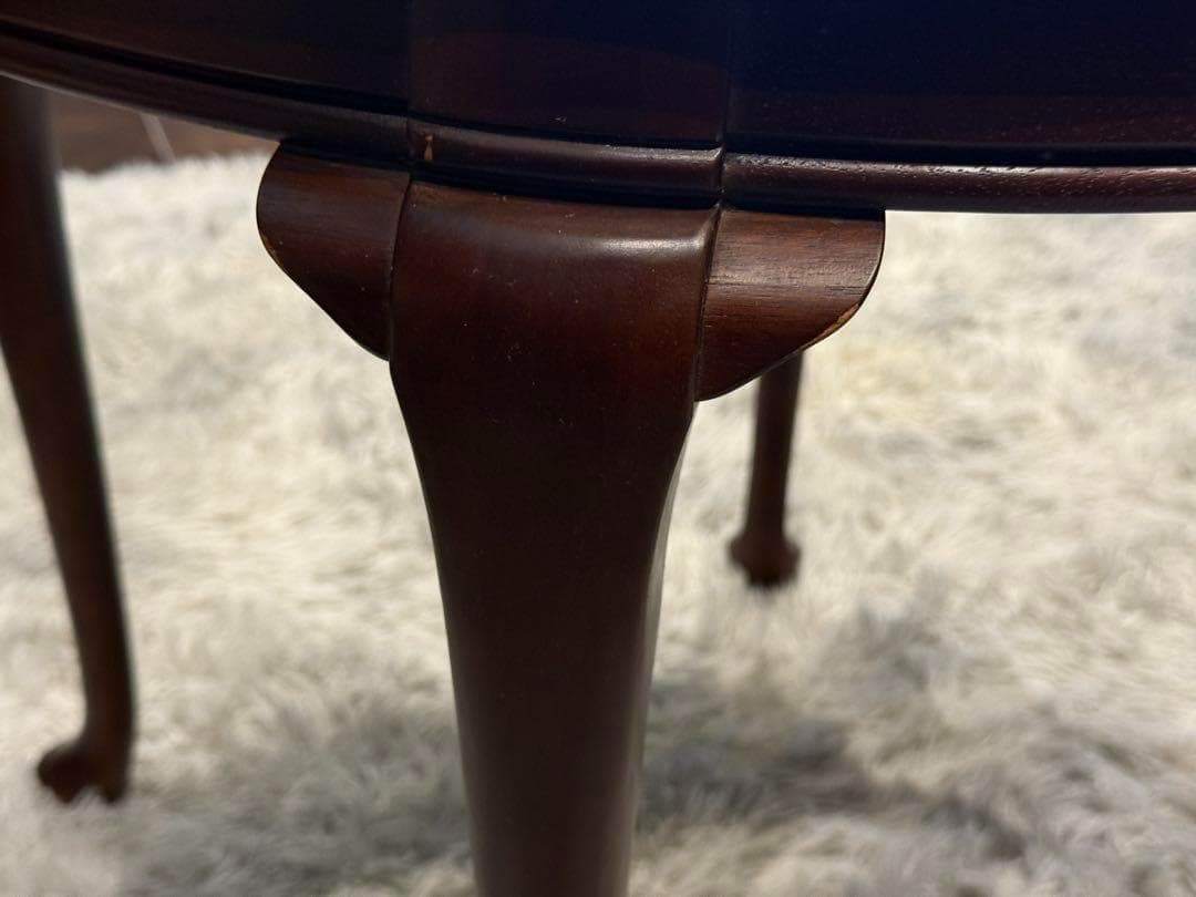 maruni クラシック　猫脚　ラウンドテーブル　ガラステーブル　オールドマルニ