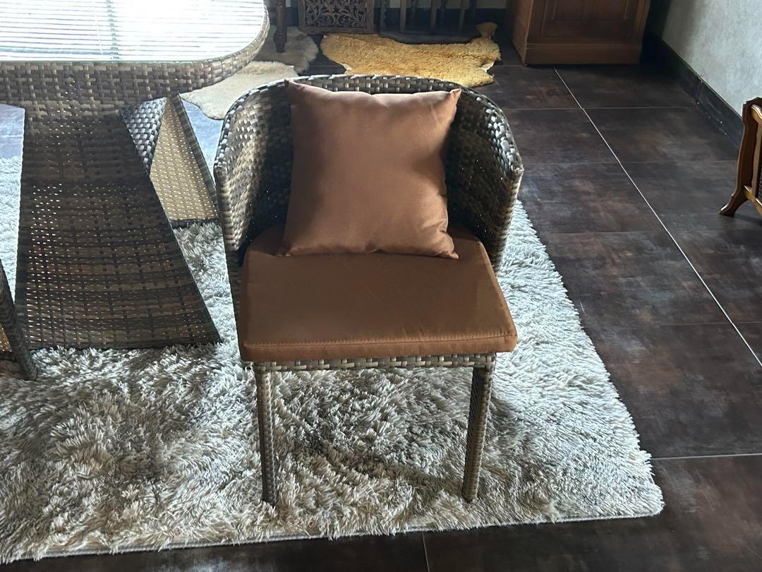 ラタンチェア　ガーデンテーブルセット　バルコニー　べランピング　コンパクト　RZ